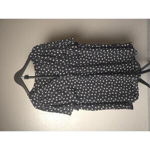 TORRID Black and White Bird Print Short Sleeve Blouse